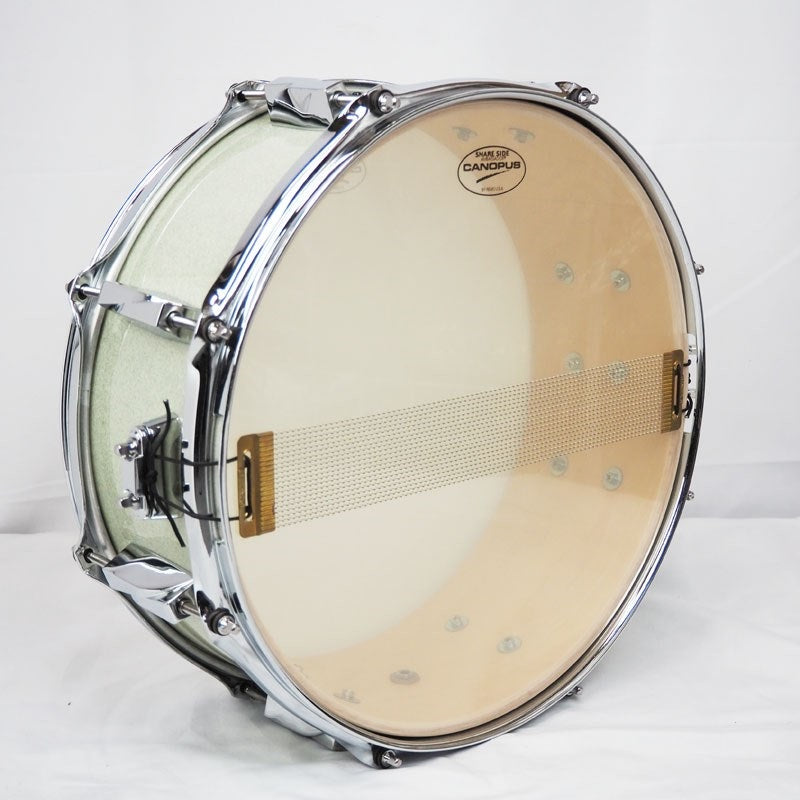 JSB-1455-IWS-LQ_Ice_White_Sparkle_[Blade_II_YAIBA_Birch_Snare_Drum_14×5_5]_04