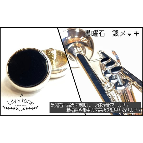 Lillie's_Tone___Yamaha_Trumpet_Piston_Buttons，_Obsidian，_Silver_Plated，_3_Pieces_(1_Set)_01