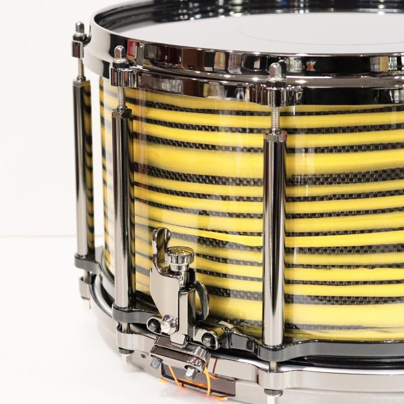 Masterworks_Snare_Drum_14x8_Free_Floating_-_Gold_Swirl_on_Black_Carbon_[Ikebe_Musical_Instruments_50th_Anniversary_Model]_03