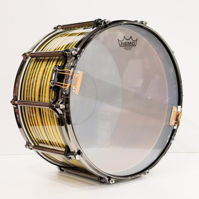 Masterworks_Snare_Drum_14x8_Free_Floating_-_Gold_Swirl_on_Black_Carbon_[Ikebe_Musical_Instruments_50th_Anniversary_Model]_06