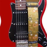 Nishijin-woven_guitar_strap_DGS-NHK60，_flower_diamond，_tortoiseshell_gold_04