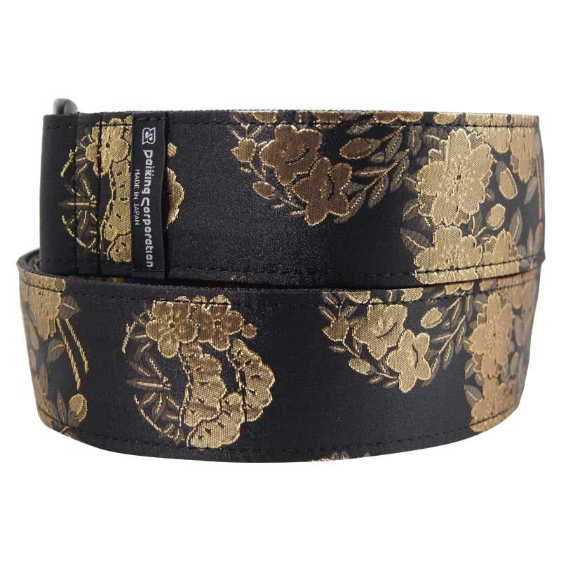 Nishijin-woven_guitar_strap_DGS-NKH60_Gold_Flower_Circle_02