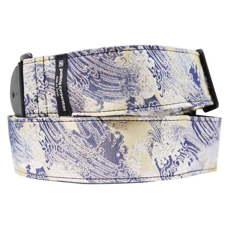 Nishijin-woven_guitar_strap_DGS-NKNG-60_with_gold-lined_wave_pattern_01