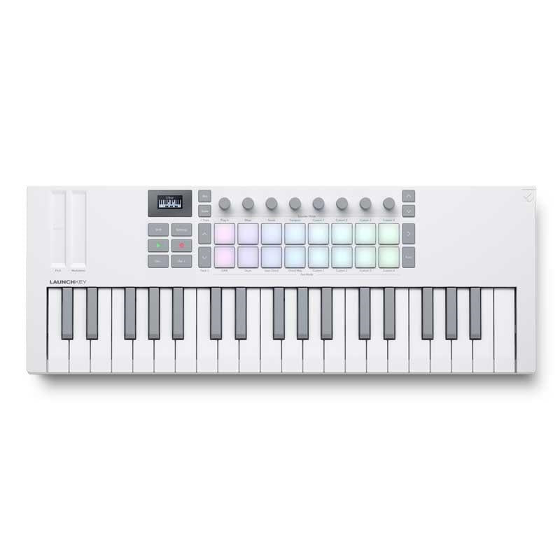Novation_Launchkey_Mini_37_Mk4_White_(37-Key_Mini_USB_MIDI_Controller)_[Free_Novation_PLAY_Software_Download]_[Includes_Steinberg_Cubase_LE_14!]_01