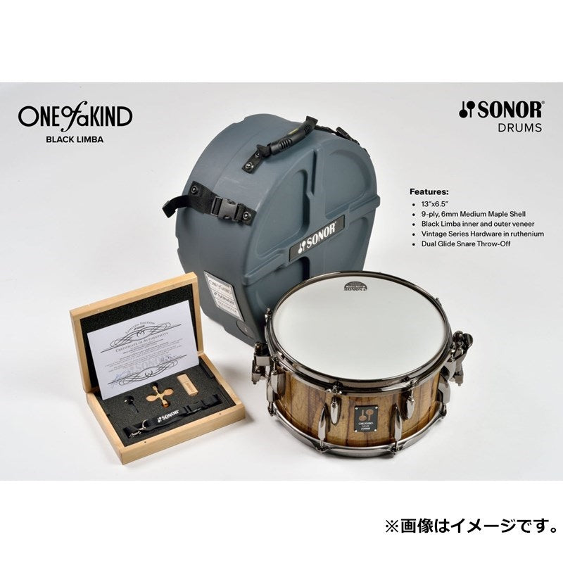 OOAK22-1365_SDW_BL_[One_of_a_Kind_Snare_Drum_13x6_5]_-_BLACK_LIMBA_[Limited_to_80_units_worldwide]_11