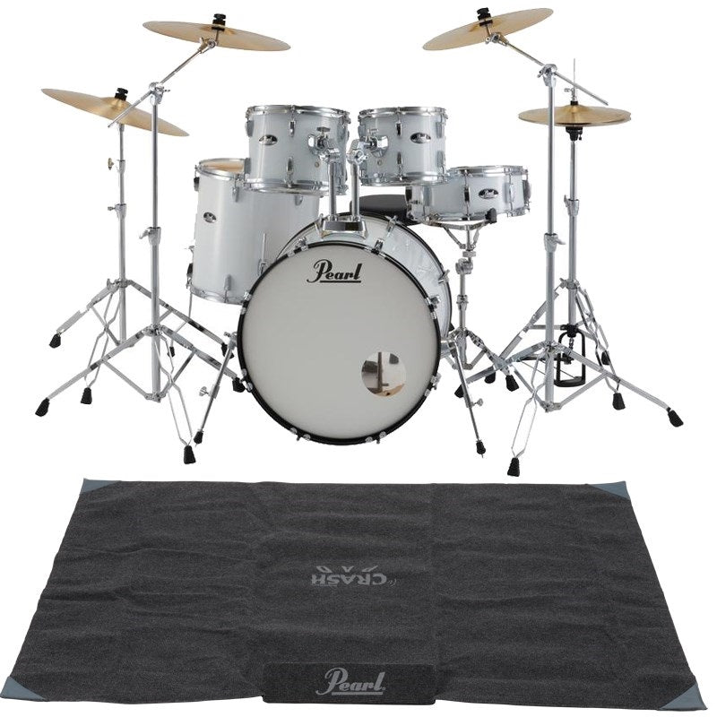 RS525SCWN_C-2CS_#33_+_PPB-KCP5_[ROADSHOW_Full_Drum_Set_with_Cymbals_(2_Crash_Cymbals)_-_Pure_White]_[Includes_Genuine_Drum_Mat]_01