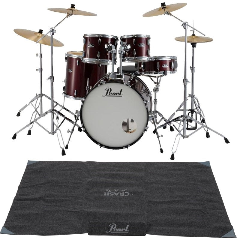 RS525SCWN_C-2CS_#91_+_PPB-KCP5_[ROADSHOW_Full_Drum_Set_with_Cymbals_(2_Crash_Cymbals)_-_Red_Wine]_[Includes_Genuine_Drum_Mat]_01