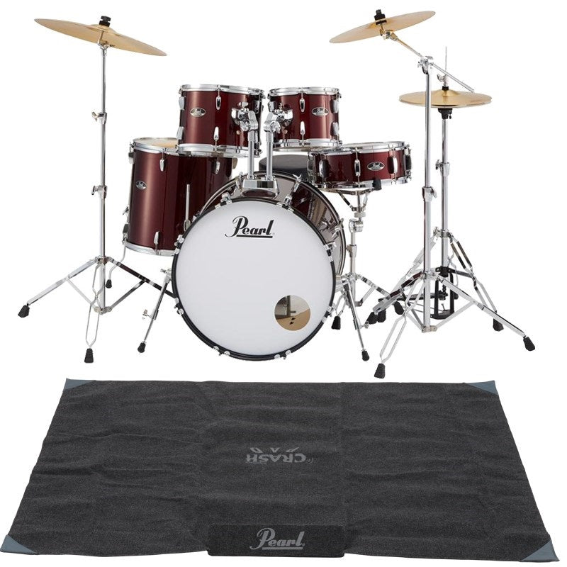 RS525SCWN_C_#91_+_PPB-KCP5_[ROADSHOW_Full_Drum_Set_with_Cymbals_-_Red_Wine]_[Includes_Genuine_Drum_Mat]_01