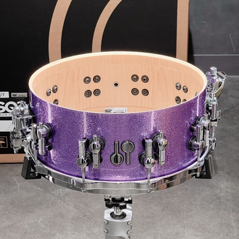 SQ2_System_Snare_Drum_-_Maple_Vintage_14x6_-_Amethyst_Sparkle_[Custom_Order]_04