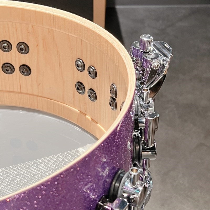 SQ2_System_Snare_Drum_-_Maple_Vintage_14x6_-_Amethyst_Sparkle_[Custom_Order]_05