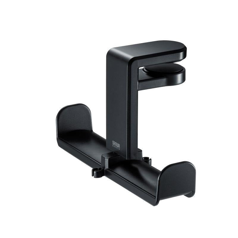 Sanwa_Supply_PDA-STN19BK_(Black)_Headphone_Hook_Headphone_Hanger_(Rotating)_(Holds_2_Headphones)_03