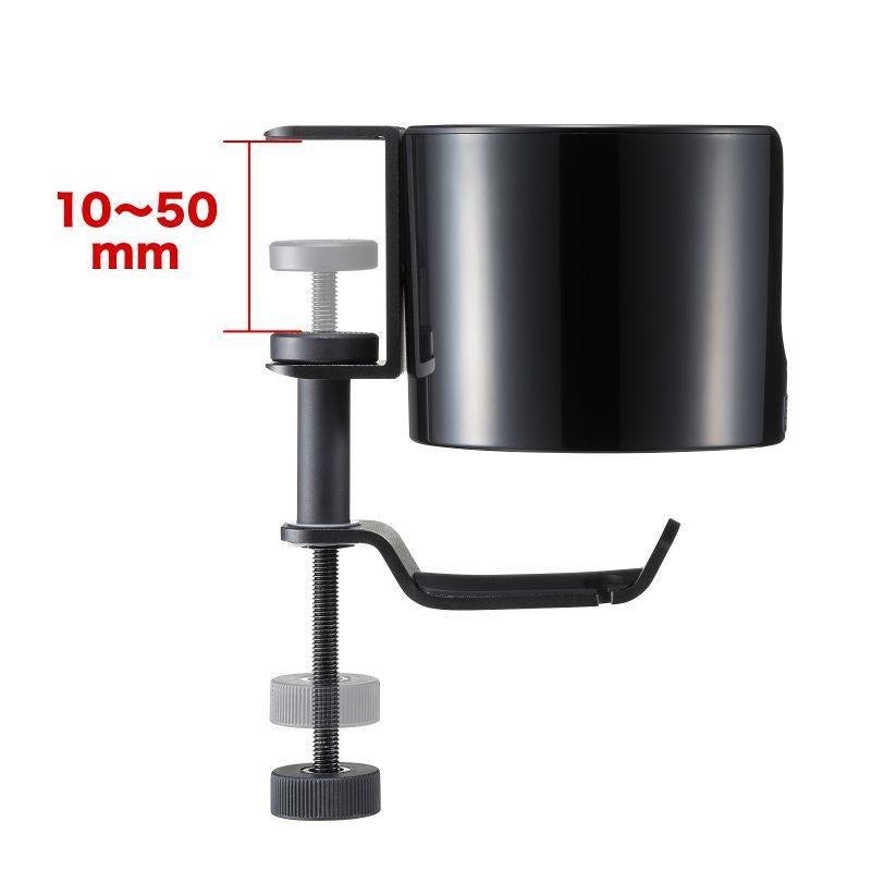 Sanwa_Supply_PDA-STN76BK_(Black)_Headphone_Hook_Headphone_Hanger_with_Drink_Holder_06