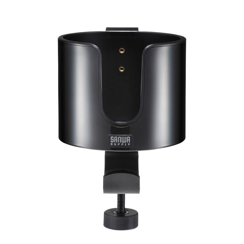 Sanwa_Supply_PDA-STN76BK_(Black)_Headphone_Hook_Headphone_Hanger_with_Drink_Holder_07
