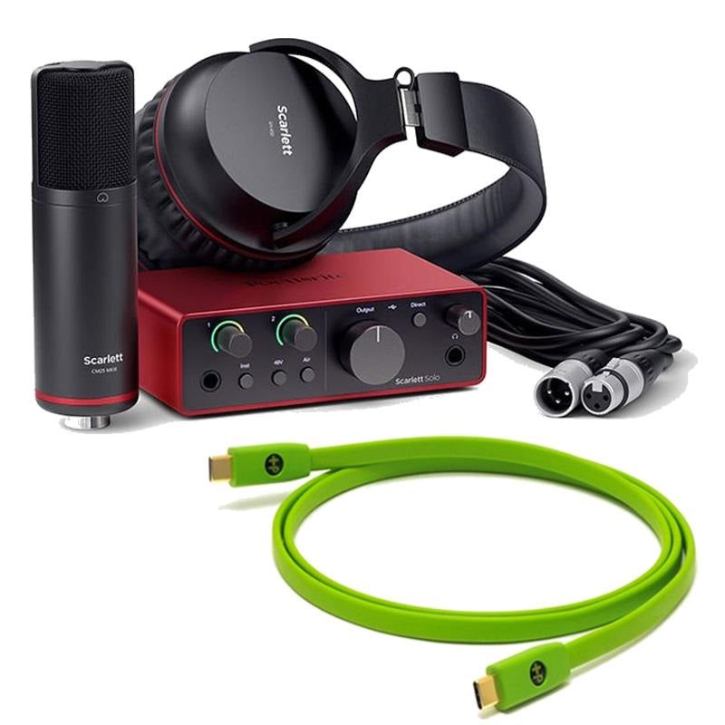 Scarlett_Solo_Studio_gen4_+_OYAIDE_High-Quality_USB_Cable_Set_(Type_C_to_C_1_0m)_(Includes_Condenser_Microphone_Headphone_Microphone_Cables，_Studio_Pack)_(2-in-2-out_USB-C_Audio_Interface)_(Focusrite)_(OYAIDE)_01