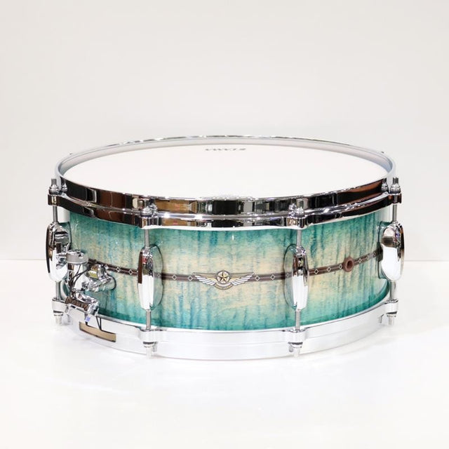 TMS1455DR-ECB_[STAR_Maple_14''×5_5''_Snare_Drum_-_Emerald_Sea_Curly_Maple_Burst]_[Made_in_Japan]_01
