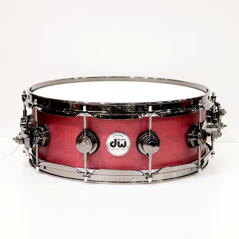 USED_Collector's_Pure_Maple_Snare_Drum_14''×5''_-_Cherry_Satin_Oil___Black_NICkel_Hardware_01