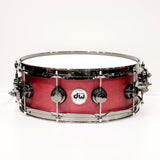 USED_Collector's_Pure_Maple_Snare_Drum_14''×5''_-_Cherry_Satin_Oil___Black_NICkel_Hardware_01