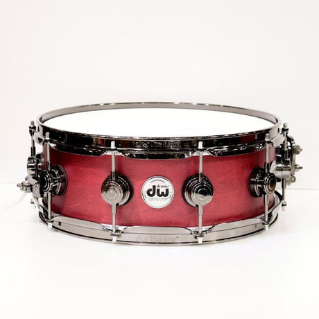 USED_Collector's_Pure_Maple_Snare_Drum_14''×5''_-_Cherry_Satin_Oil___Black_NICkel_Hardware_01
