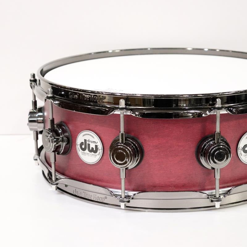 USED_Collector's_Pure_Maple_Snare_Drum_14''×5''_-_Cherry_Satin_Oil___Black_NICkel_Hardware_02