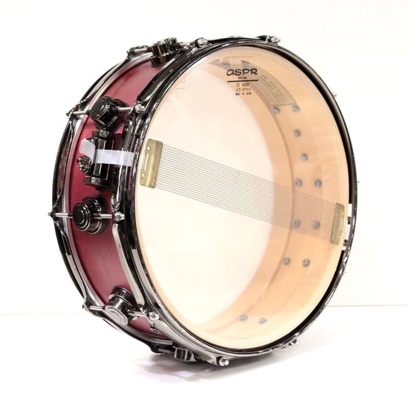 USED_Collector's_Pure_Maple_Snare_Drum_14''×5''_-_Cherry_Satin_Oil___Black_NICkel_Hardware_07
