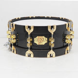 USED_PREMiER_75TH_ANNIVERSARY_SIGNIA_Snare_Drum_14×5_5_[Ebonye_Lacquer_18K_Gold_Hardware]_01