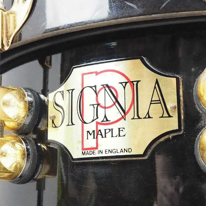 USED_PREMiER_75TH_ANNIVERSARY_SIGNIA_Snare_Drum_14×5_5_[Ebonye_Lacquer_18K_Gold_Hardware]_03