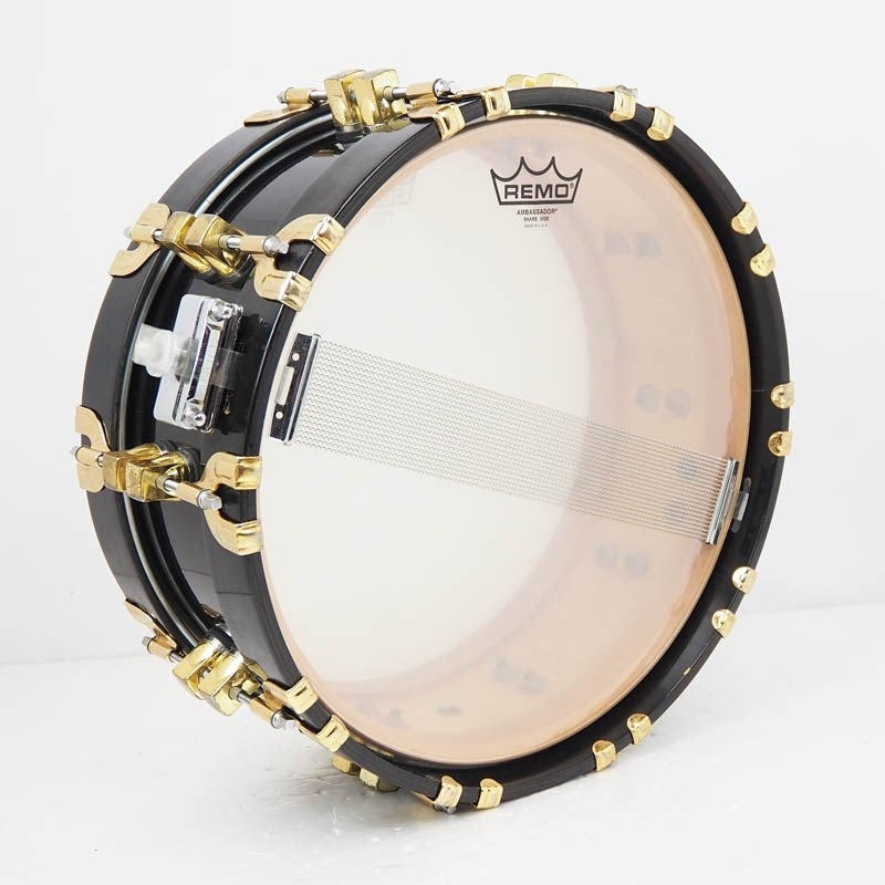 USED_PREMiER_75TH_ANNIVERSARY_SIGNIA_Snare_Drum_14×5_5_[Ebonye_Lacquer_18K_Gold_Hardware]_05