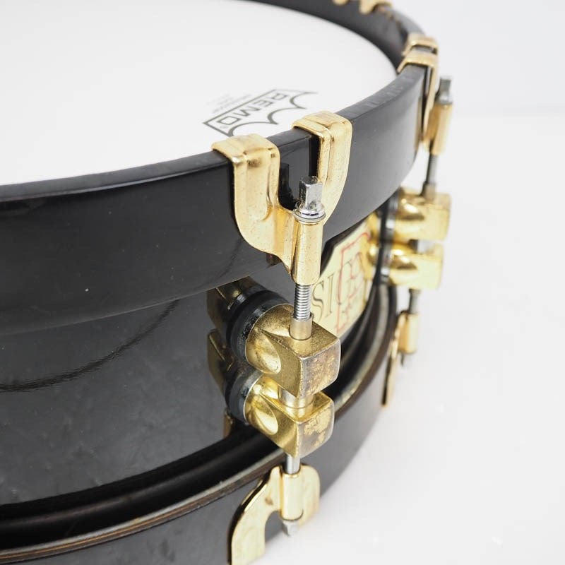 USED_PREMiER_75TH_ANNIVERSARY_SIGNIA_Snare_Drum_14×5_5_[Ebonye_Lacquer_18K_Gold_Hardware]_08