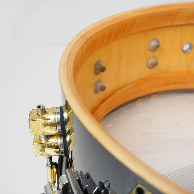 USED_PREMiER_75TH_ANNIVERSARY_SIGNIA_Snare_Drum_14×5_5_[Ebonye_Lacquer_18K_Gold_Hardware]_11