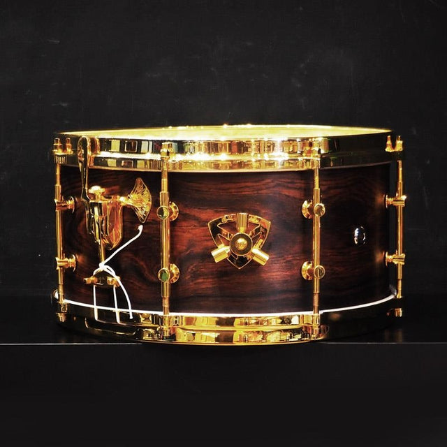 USED_Used_Lang_Percussion_Billy_Gladstone_Cocobolo_Solid_Shell_Snare_Drum_14x7__Gold_Hardware_3-Way_Tuning_01