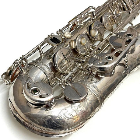 Used_A__Selmer_1951's_Super_Action_(SBA)_Tenor_Saxophone，_Original_Silver_Plated，_#47xx7_[As_Is，_No_Warranty]_04