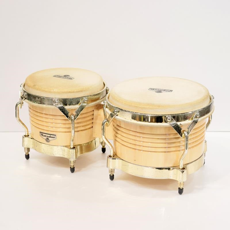 Used_Matador_Wood_Bongos_M201-AW_[Natural，_Gold_Tone]_01