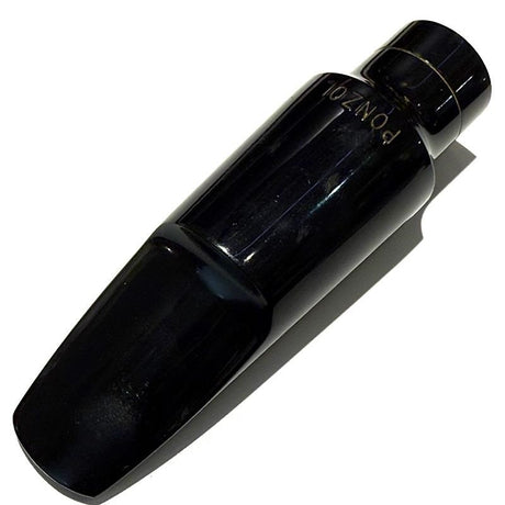 Used_Peter_Ponzol_tenor_saxophone_mouthpiece，_hard_rubber_#110_01
