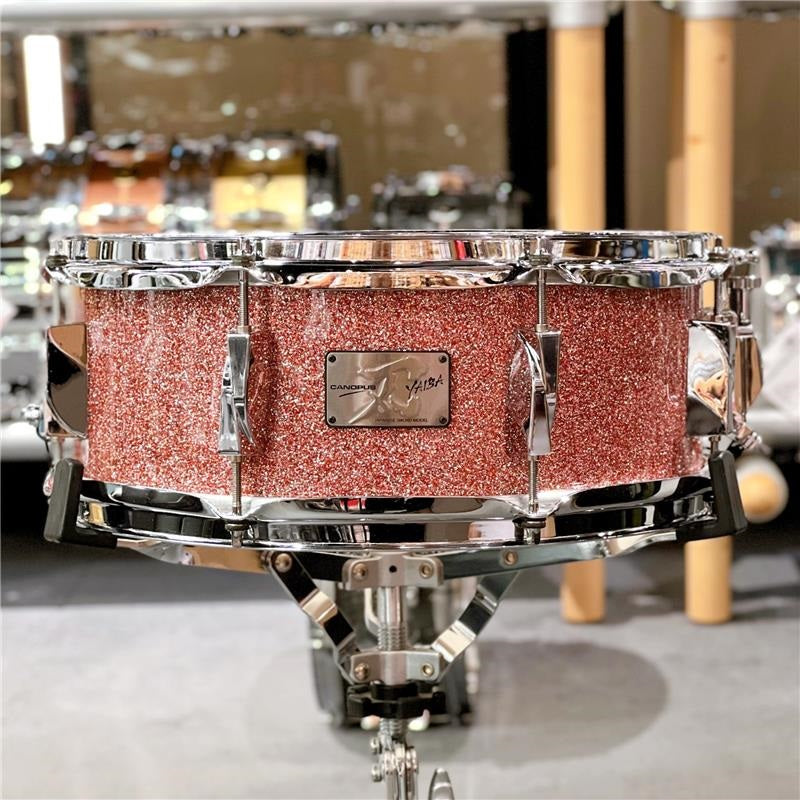 Used_YAIBA_Birch_Snare_Drum，_14__x_5_5_，_JSB-1455_Rose_Sparkle_Lacquer_01