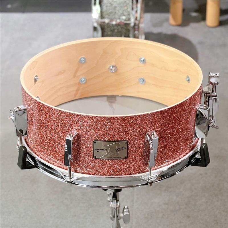 Used_YAIBA_Birch_Snare_Drum，_14__x_5_5_，_JSB-1455_Rose_Sparkle_Lacquer_04