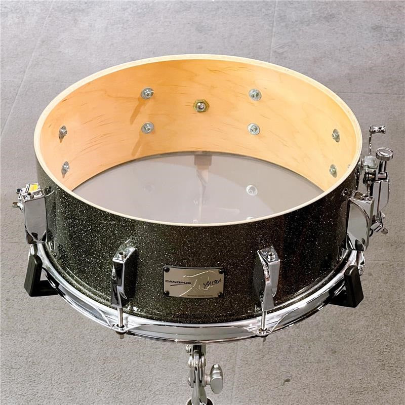 Used_YAIBA_Maple_Snare_Drum，_14x5_5mm，_Gray_Sparkle，_JSM-1455-YGS-LQ_04